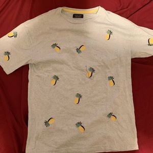 Zara man grey t shirt with pineapples